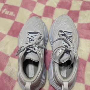 White Hoka Bondi 8